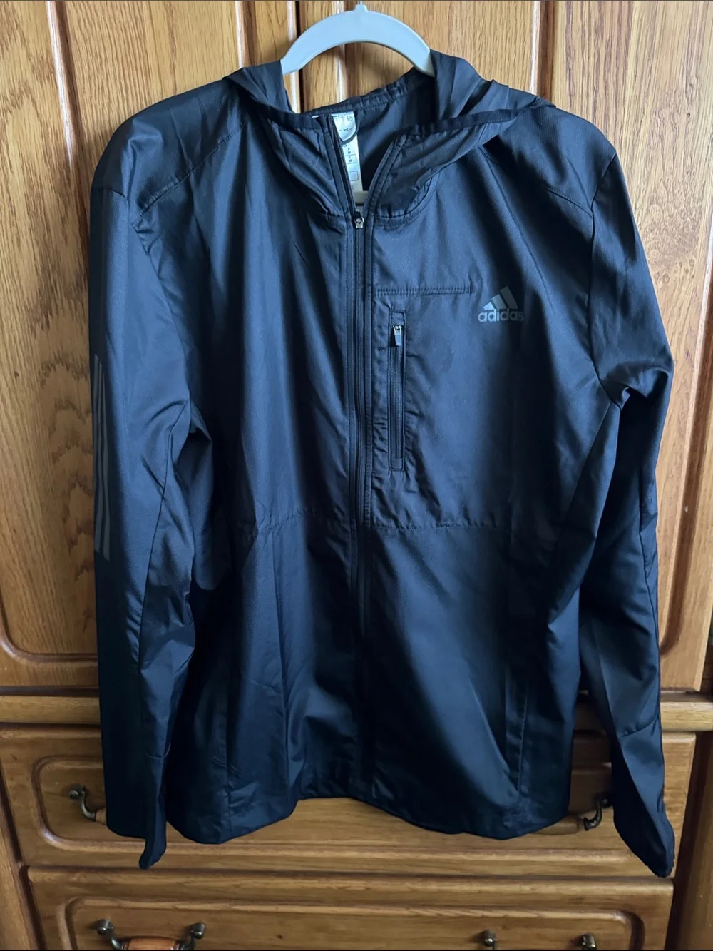adidas Men’s Black Hooded Windbreaker Jacket
